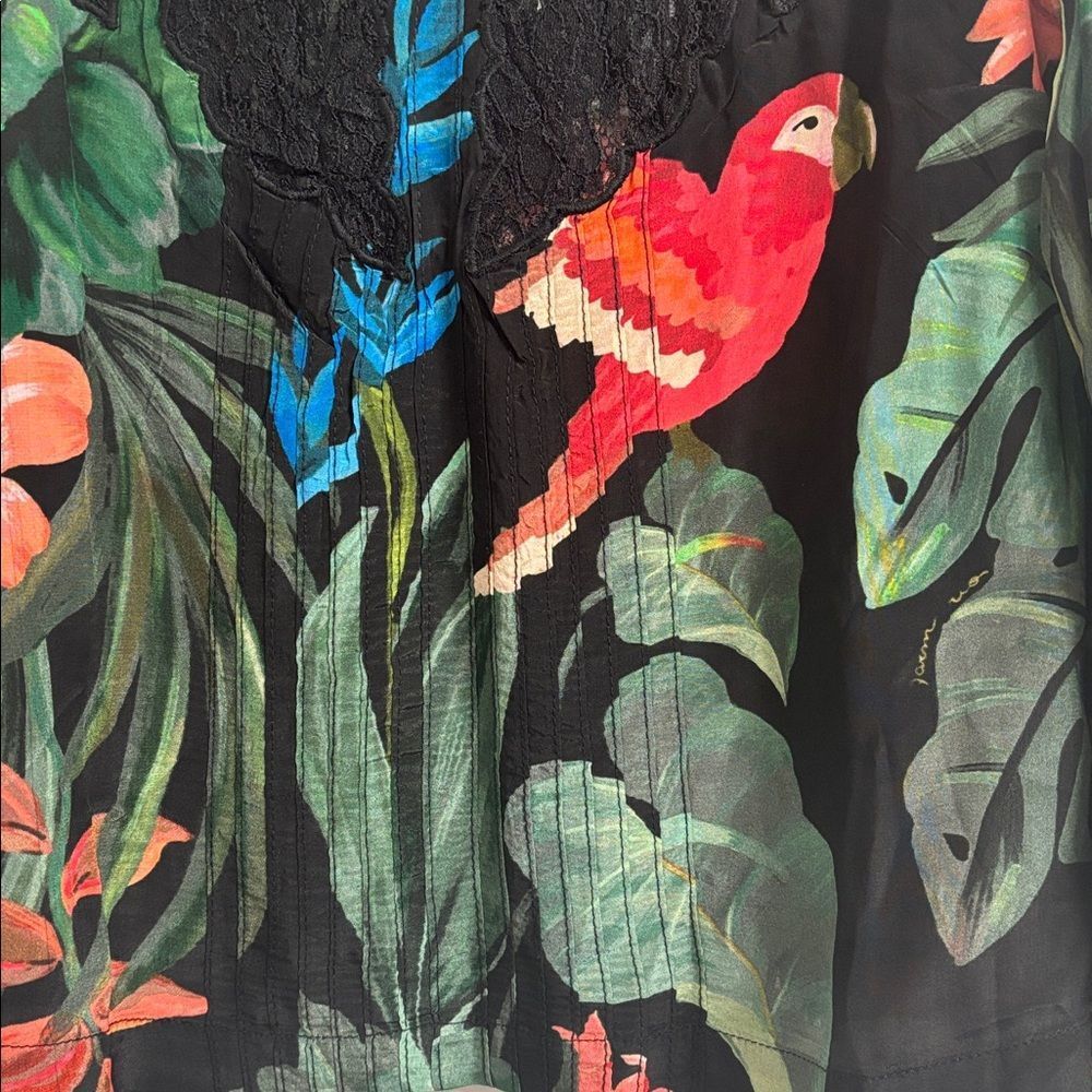 Midnight Macaw Fiesta Black Blouse. Size S - Picture 7 of 13